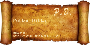 Petter Ditta névjegykártya